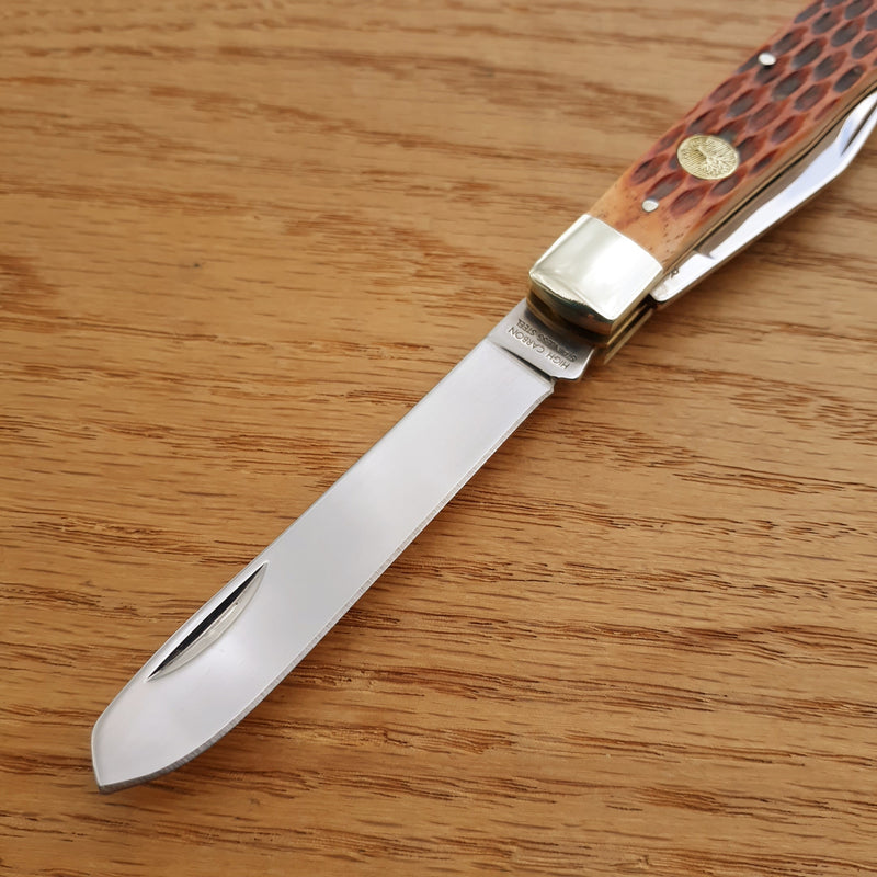 Boker Trapper Pocket Knife High Carbon Steel Blades Brown Jigged Bone Handle 110732 -Boker - Survivor Hand Precision Knives & Outdoor Gear Store