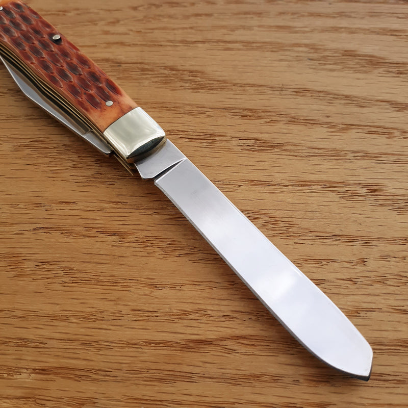 Boker Trapper Pocket Knife High Carbon Steel Blades Brown Jigged Bone Handle 110732 -Boker - Survivor Hand Precision Knives & Outdoor Gear Store