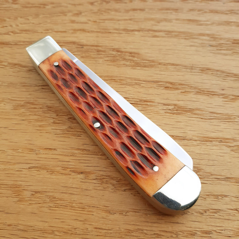 Boker Trapper Pocket Knife High Carbon Steel Blades Brown Jigged Bone Handle 110732 -Boker - Survivor Hand Precision Knives & Outdoor Gear Store