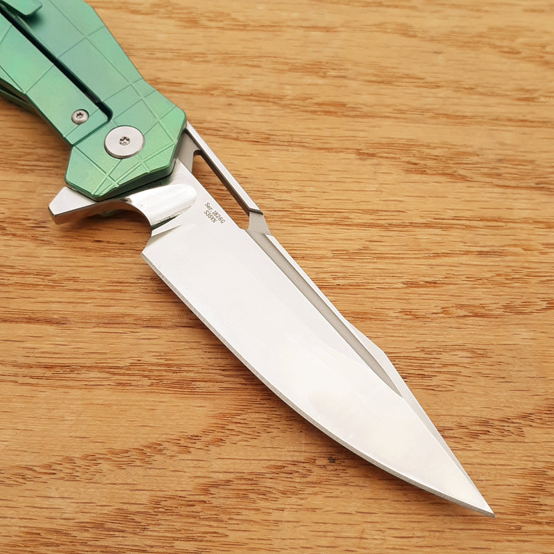 Artisan Cutlery Pangolin Framelock Folding Knife 4" S35VN Steel Blade Green Titanium Handle 1826GGNS -Artisan Cutlery - Survivor Hand Precision Knives & Outdoor Gear Store