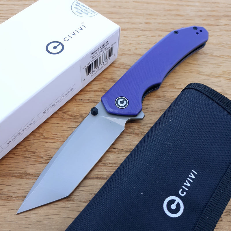 Civivi Brazen Linerlock Folding Knife 3.5" D2 Tool Steel Blade Purple G10 Handle C2023A -Civivi - Survivor Hand Precision Knives & Outdoor Gear Store