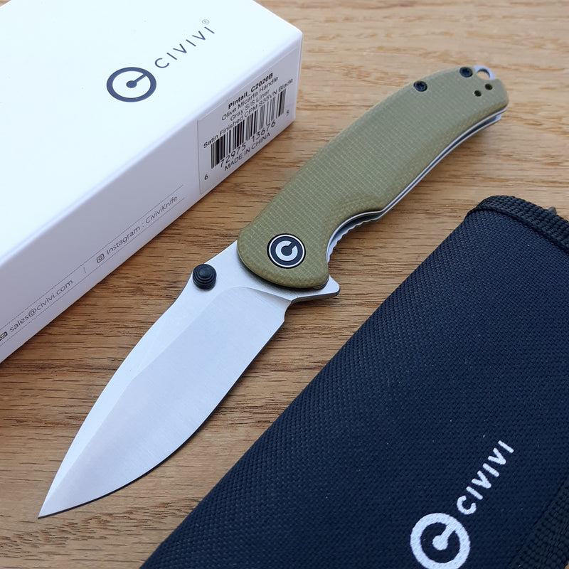 Civivi Pintail Folding Knife 3" CPM S35VN Steel Blade Green Micarta Handle C2020B -Civivi - Survivor Hand Precision Knives & Outdoor Gear Store