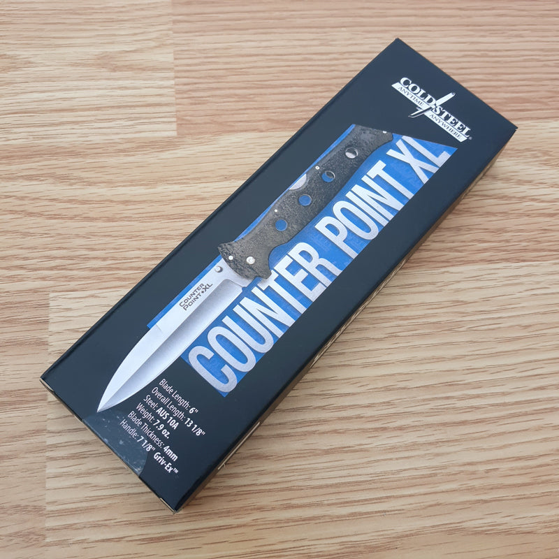 Cold Steel Counter Point XL Folding Knife 6" AUS-10A Steel Blade Griv-Ex Handle 10AA -Cold Steel - Survivor Hand Precision Knives & Outdoor Gear Store