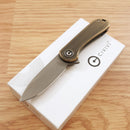 Civivi Mini Elementum Folding Knife 1.83" 14C28N Steel Blade Rubbed/Brass Handle 18062Q1 -Civivi - Survivor Hand Precision Knives & Outdoor Gear Store