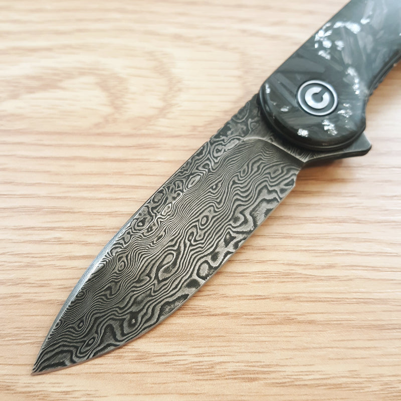 Civivi Elementum Liner Folding Knife 3" Damascus Steel Blade Carbon Fiber Handle 907CDS2 -Civivi - Survivor Hand Precision Knives & Outdoor Gear Store