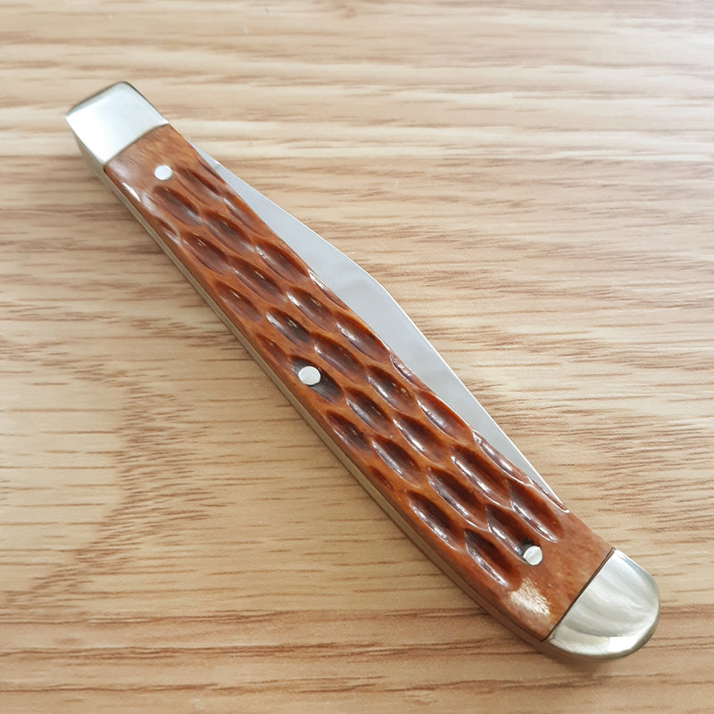 Boker Slim Pocket Knife Stainless Steel Clip Blade Brown Jigged Bone Handle 110735 -Boker - Survivor Hand Precision Knives & Outdoor Gear Store