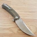 Artisan Cutlery Arroyo Folding Knife 3.38" AR-RPM9 Steel Blade OD Green Micarta Handle 1845PODG -Artisan Cutlery - Survivor Hand Precision Knives & Outdoor Gear Store