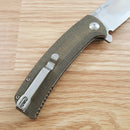 Artisan Cutlery Arroyo Folding Knife 3.38" AR-RPM9 Steel Blade OD Green Micarta Handle 1845PODG -Artisan Cutlery - Survivor Hand Precision Knives & Outdoor Gear Store