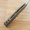 Artisan Cutlery Arroyo Folding Knife 3.38" AR-RPM9 Steel Blade OD Green Micarta Handle 1845PODG -Artisan Cutlery - Survivor Hand Precision Knives & Outdoor Gear Store