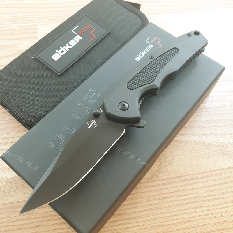 Boker Plus NGA Linerlock Folding Knife 3.5" D2 Steel Blade Rubberized FRS Handle P01BO507 -Boker Plus - Survivor Hand Precision Knives & Outdoor Gear Store