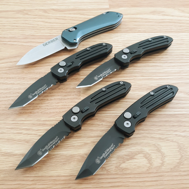 Smith & Wesson / Gerber Clearance 5 Folding Knives LOT - Manual Opening -Clearance - Survivor Hand Precision Knives & Outdoor Gear Store