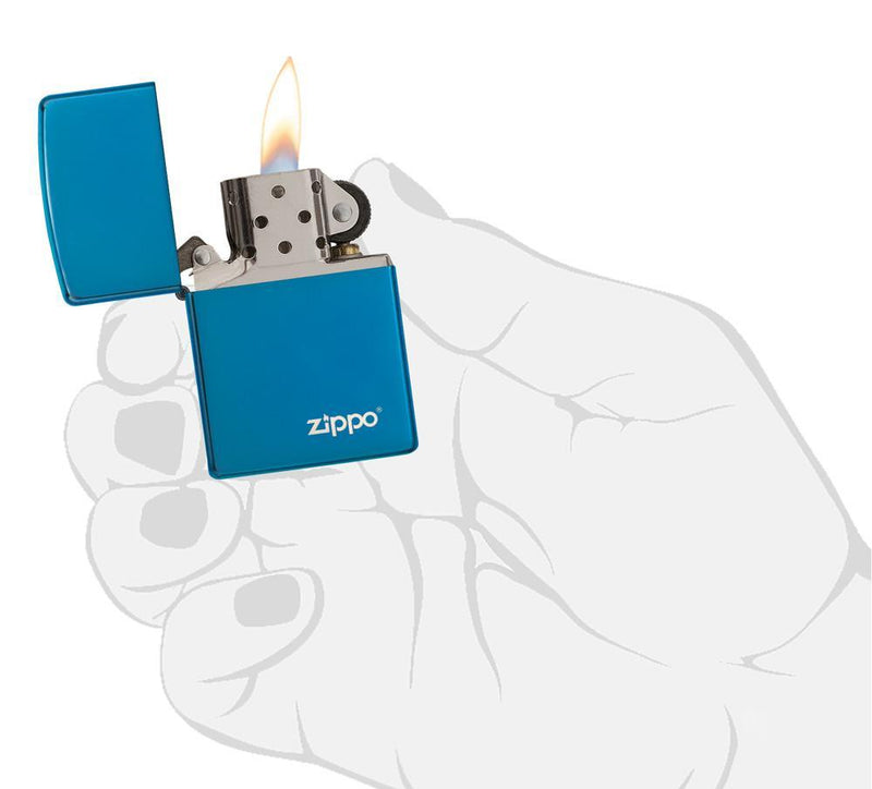 Zippo Lighter High Polish Blue Logo Windproof Refillable All Metal Construction Made In USA 19005 -Zippo - Survivor Hand Precision Knives & Outdoor Gear Store