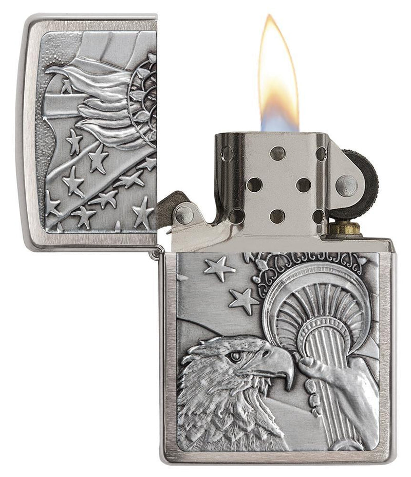 Zippo Lighter Patriotic Eagle Windproof Refillable Metal Construction Made In USA 20895 -Zippo - Survivor Hand Precision Knives & Outdoor Gear Store