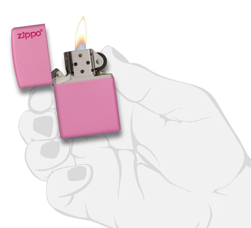 Zippo Lighter Logo Pink Windproof Refillable Metal Construction Made In USA 19279 -Zippo - Survivor Hand Precision Knives & Outdoor Gear Store