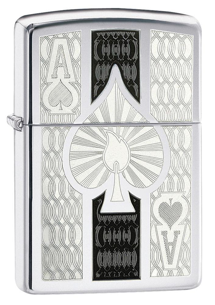 Zippo Lighter Ace Polished Chrome Windproof Refillable All Metal Construction Made In USA 24196 -Zippo - Survivor Hand Precision Knives & Outdoor Gear Store