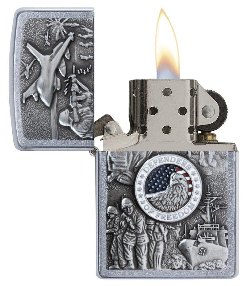 Zippo Lighter Joined Forces Emblem Windproof Refillable All Metal Construction Made In USA 24457 -Zippo - Survivor Hand Precision Knives & Outdoor Gear Store