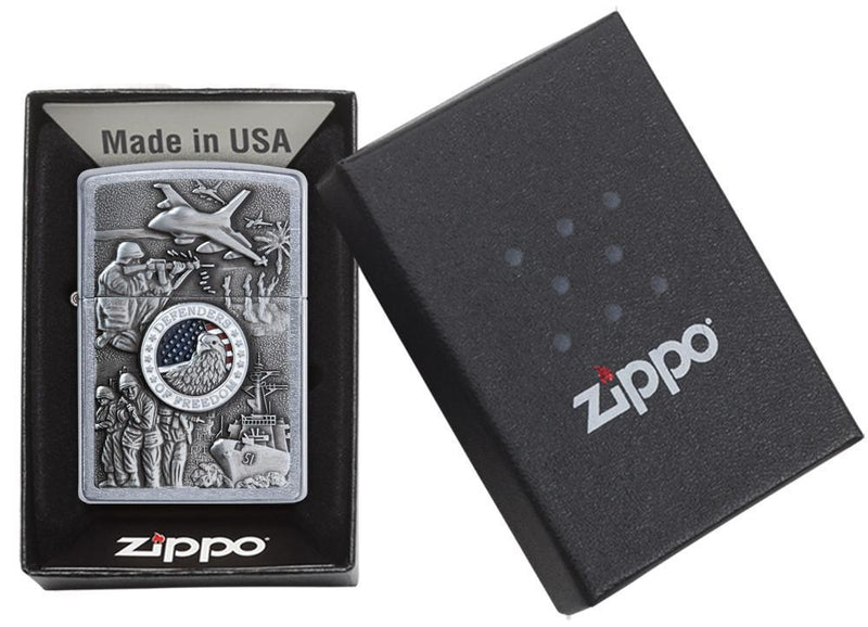 Zippo Lighter Joined Forces Emblem Windproof Refillable All Metal Construction Made In USA 24457 -Zippo - Survivor Hand Precision Knives & Outdoor Gear Store