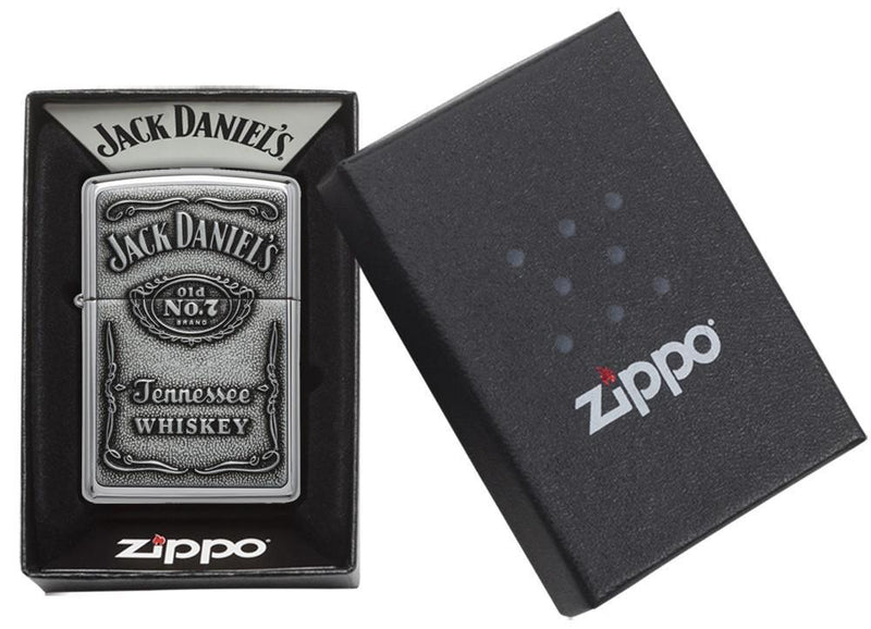 Zippo Lighter Jack Daniels Pewter Windproof Refill Dimensions: 1.44" x 2.25" Metal 16427 -Zippo - Survivor Hand Precision Knives & Outdoor Gear Store