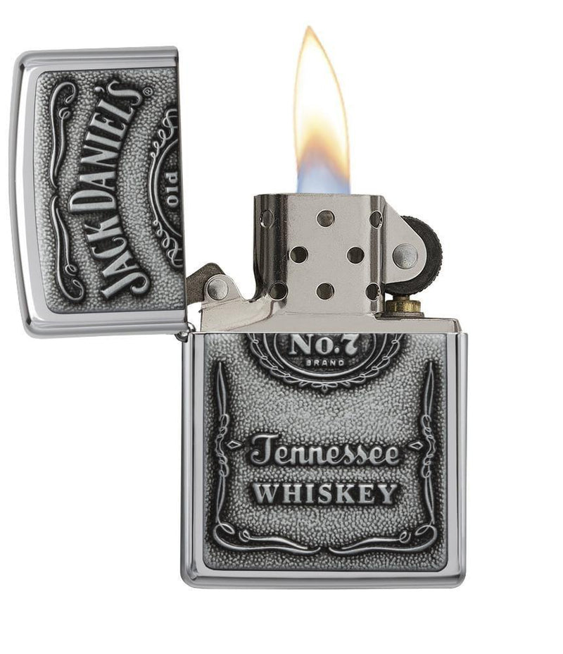 Zippo Lighter Jack Daniels Pewter Windproof Refill Dimensions: 1.44" x 2.25" Metal 16427 -Zippo - Survivor Hand Precision Knives & Outdoor Gear Store