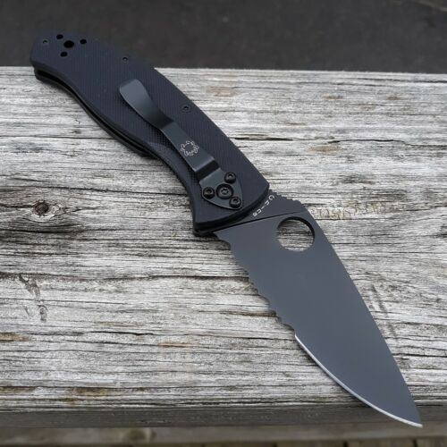 Spyderco Tenacious Liner Folding Knife 3.38" Part Serrated 8Cr13MoV Steel Blade Black G10 Handle 122GBBKPS -Spyderco - Survivor Hand Precision Knives & Outdoor Gear Store