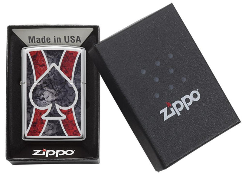 Zippo Lighter Ace Spade Windproof Refillable Metal Construction Made In USA 28952 -Zippo - Survivor Hand Precision Knives & Outdoor Gear Store