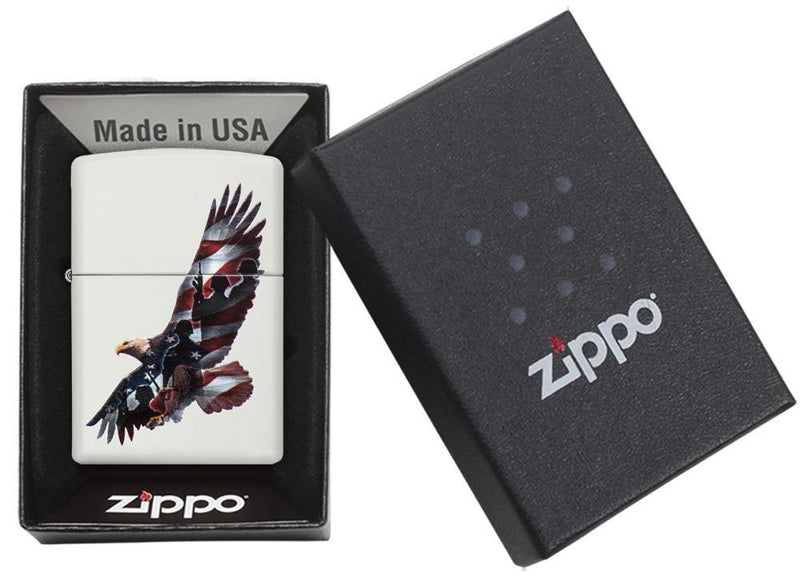 Zippo Lighter Eagle Windproof Refillable Metal Dimensions: 1.44" x 2.25" Made In USA 12303 -Zippo - Survivor Hand Precision Knives & Outdoor Gear Store