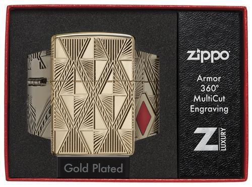 Zippo Lighter Armor Luxury Diamond Windproof Refillable Dimensions: 1.44" x 2.25" Metal 04939 -Zippo - Survivor Hand Precision Knives & Outdoor Gear Store