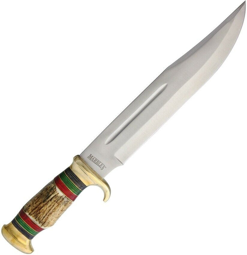 Marbles Bowie Fixed Knife 11.25" Stainless Steel Blade Stag Bone/Pakkawood Handle 574 -Marbles - Survivor Hand Precision Knives & Outdoor Gear Store