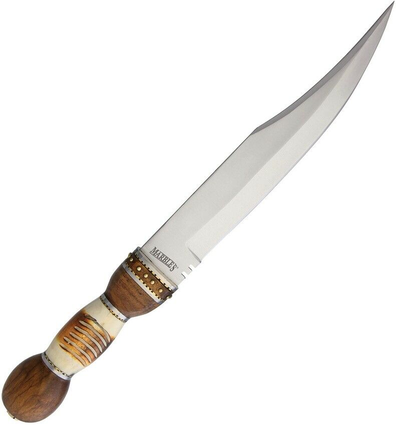 Marbles Bowie Fixed Knife 11.75" Stainless Steel Blade Burnt Bone/Wood Handle 570 -Marbles - Survivor Hand Precision Knives & Outdoor Gear Store