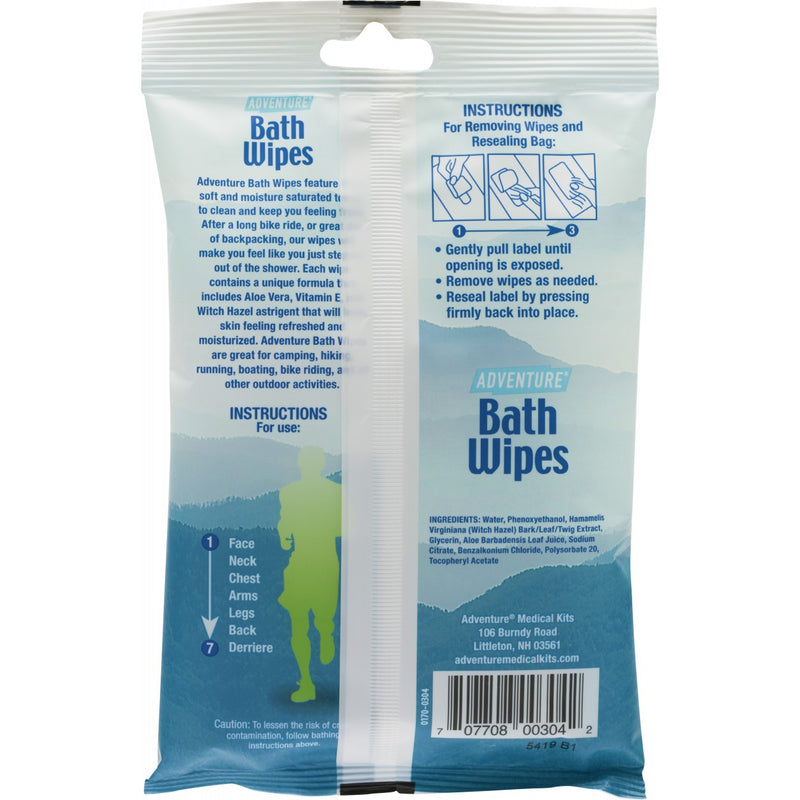 Adventure Medical Travel Bath Wipes Gentle And Non-Irritating Bulk Packed AD0304 -Adventure Medical - Survivor Hand Precision Knives & Outdoor Gear Store