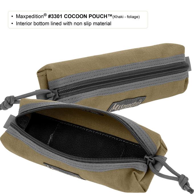 Maxpedition Cocoon Pouch Khaki UTX-Duraflex Nylon Buckles For Low Sound Closures 3301K -Maxpedition - Survivor Hand Precision Knives & Outdoor Gear Store