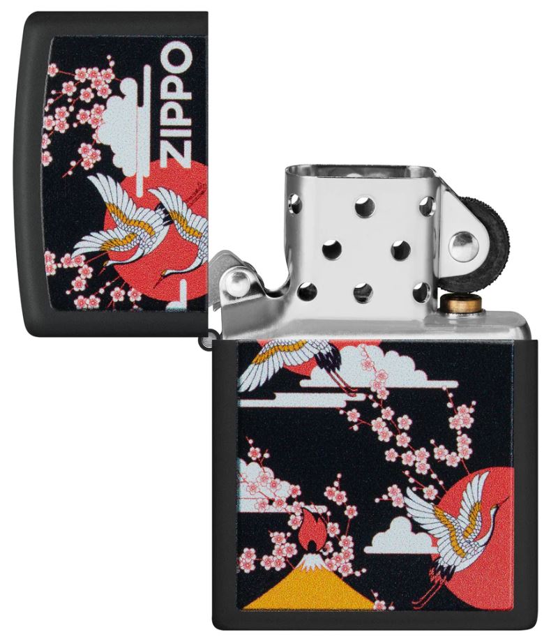 Zippo Crane Lighter Black Matte All Metal Construction Dimensions: 2.25" x 1.5" 23777 -Zippo - Survivor Hand Precision Knives & Outdoor Gear Store