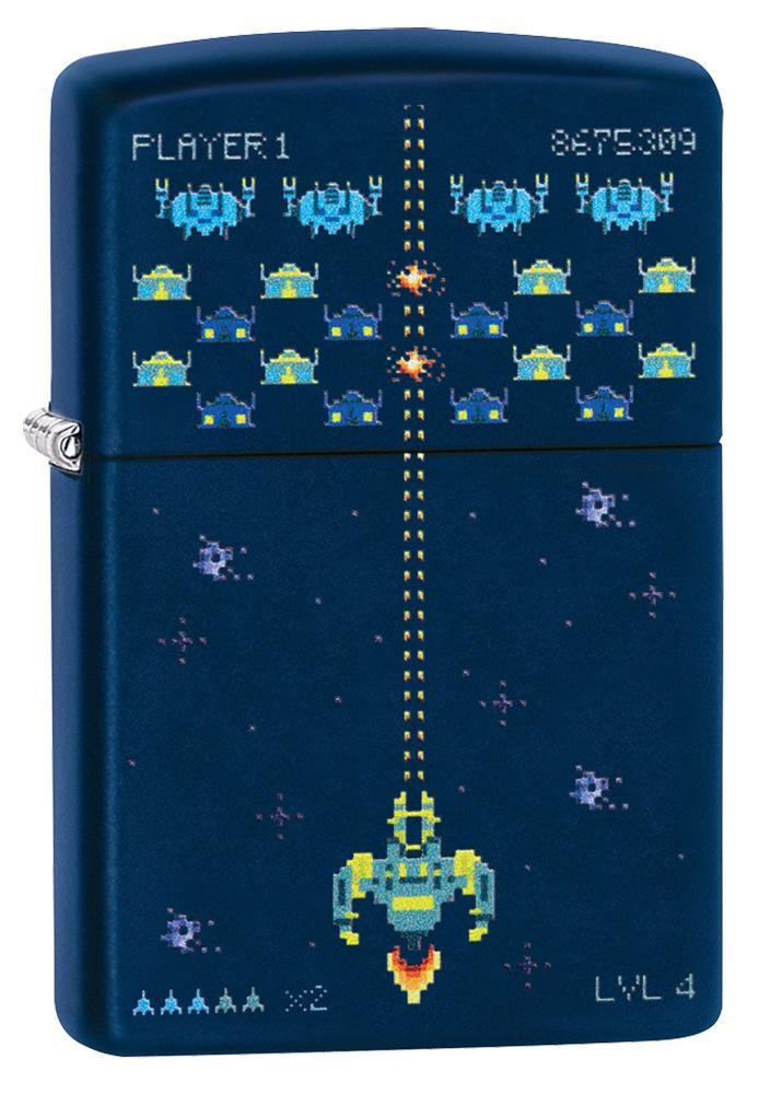 Zippo Pixel Game Lighter Navy Matte All Metal Construction Dimensions: 1.44" x 2.25" 14064 -Zippo - Survivor Hand Precision Knives & Outdoor Gear Store