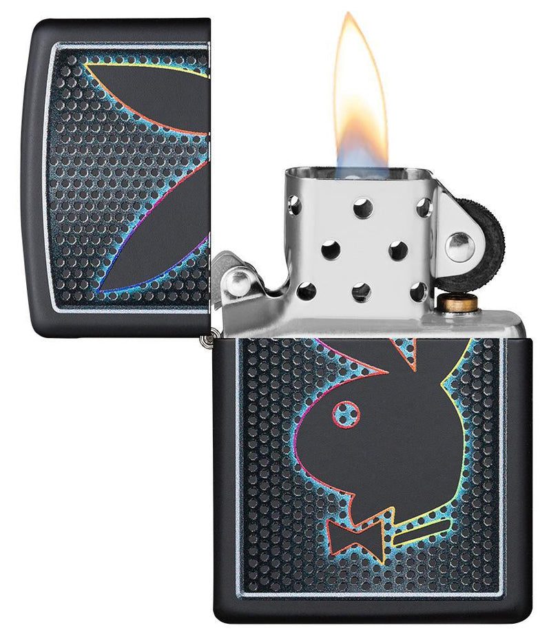 Zippo Playboy Bunny Black Matte All Metal Construction Dimensions: 1.44" x 2.25" 14353 -Zippo - Survivor Hand Precision Knives & Outdoor Gear Store