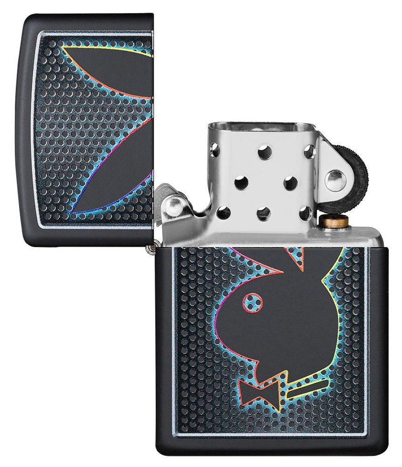 Zippo Playboy Bunny Black Matte All Metal Construction Dimensions: 1.44" x 2.25" 14353 -Zippo - Survivor Hand Precision Knives & Outdoor Gear Store