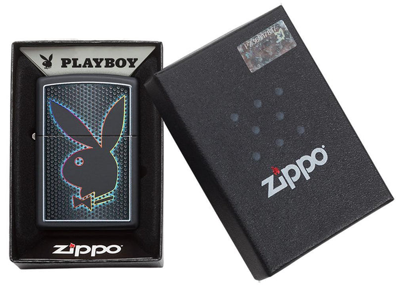 Zippo Playboy Bunny Black Matte All Metal Construction Dimensions: 1.44" x 2.25" 14353 -Zippo - Survivor Hand Precision Knives & Outdoor Gear Store