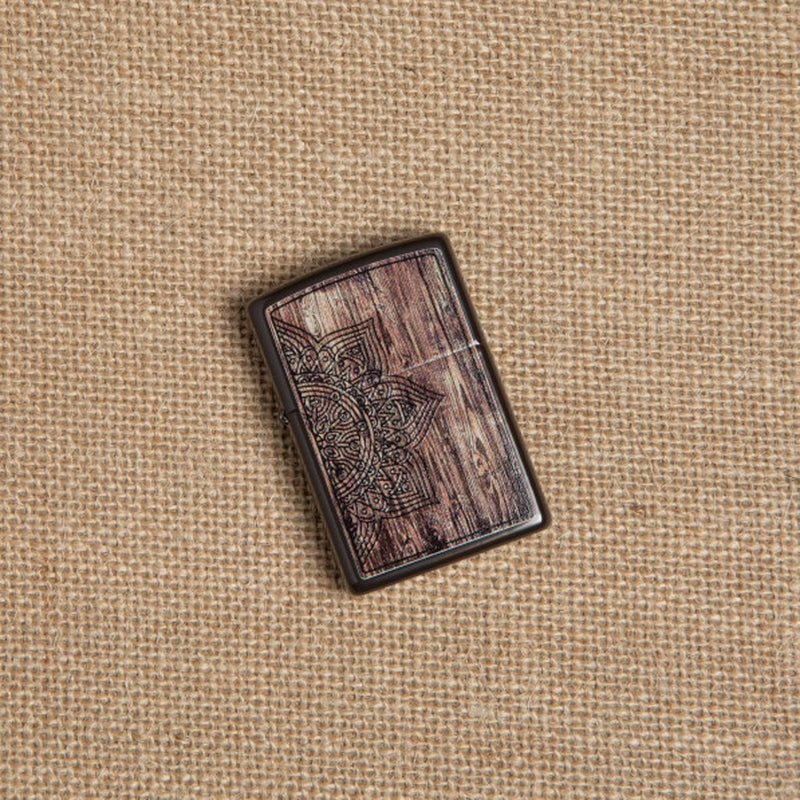 Zippo Mandala Lighter Brown All Metal Construction Dimensions: 1.44" x 2.25" 14571 -Zippo - Survivor Hand Precision Knives & Outdoor Gear Store