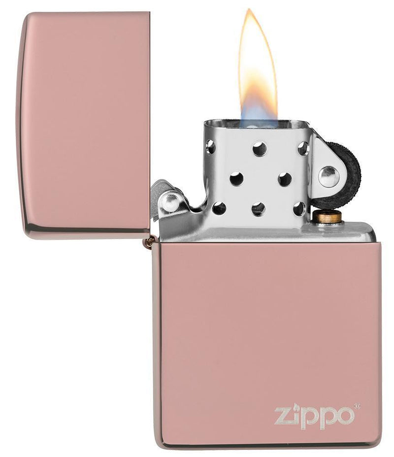 Zippo Classic Logo Rose Gold High Polish All Metal Construction Dimensions: 1.44" x 2.25" 14948 -Zippo - Survivor Hand Precision Knives & Outdoor Gear Store