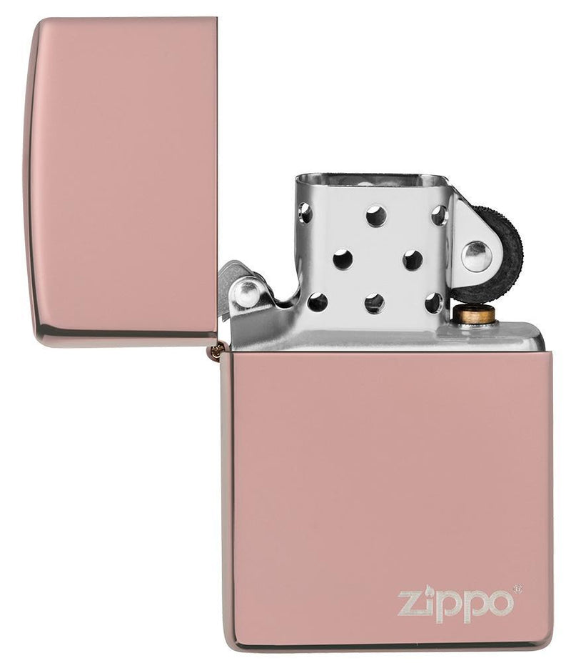 Zippo Classic Logo Rose Gold High Polish All Metal Construction Dimensions: 1.44" x 2.25" 14948 -Zippo - Survivor Hand Precision Knives & Outdoor Gear Store