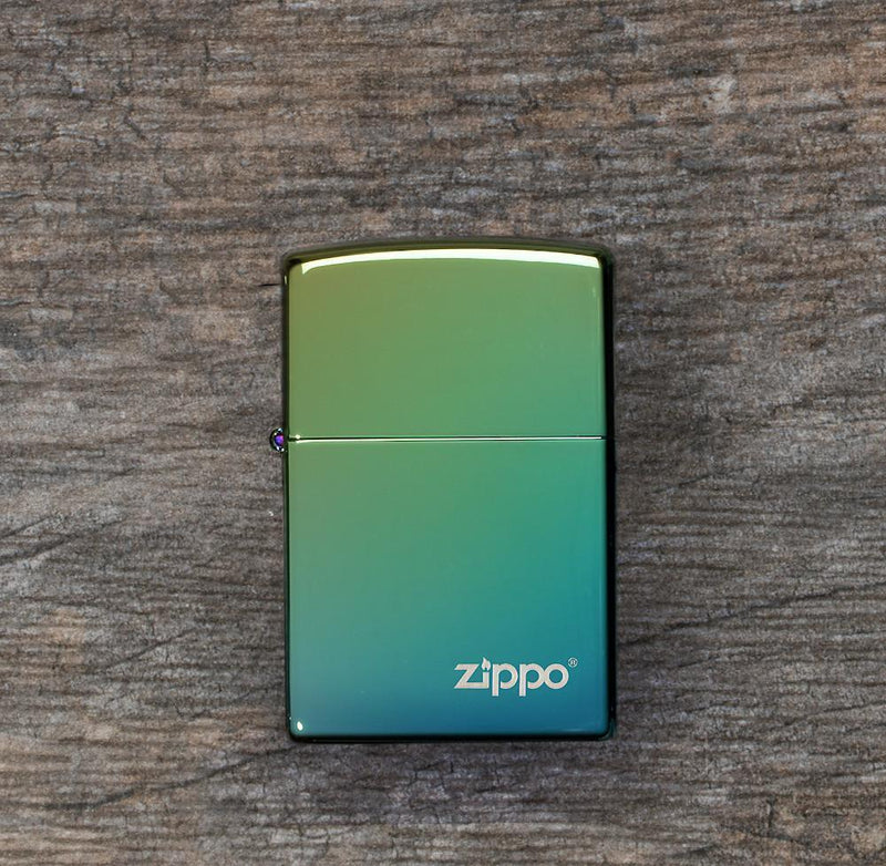 Zippo Classic Logo High Polish Teal All Metal Construction Dimensions: 1.44" x 2.25" 14949 -Zippo - Survivor Hand Precision Knives & Outdoor Gear Store
