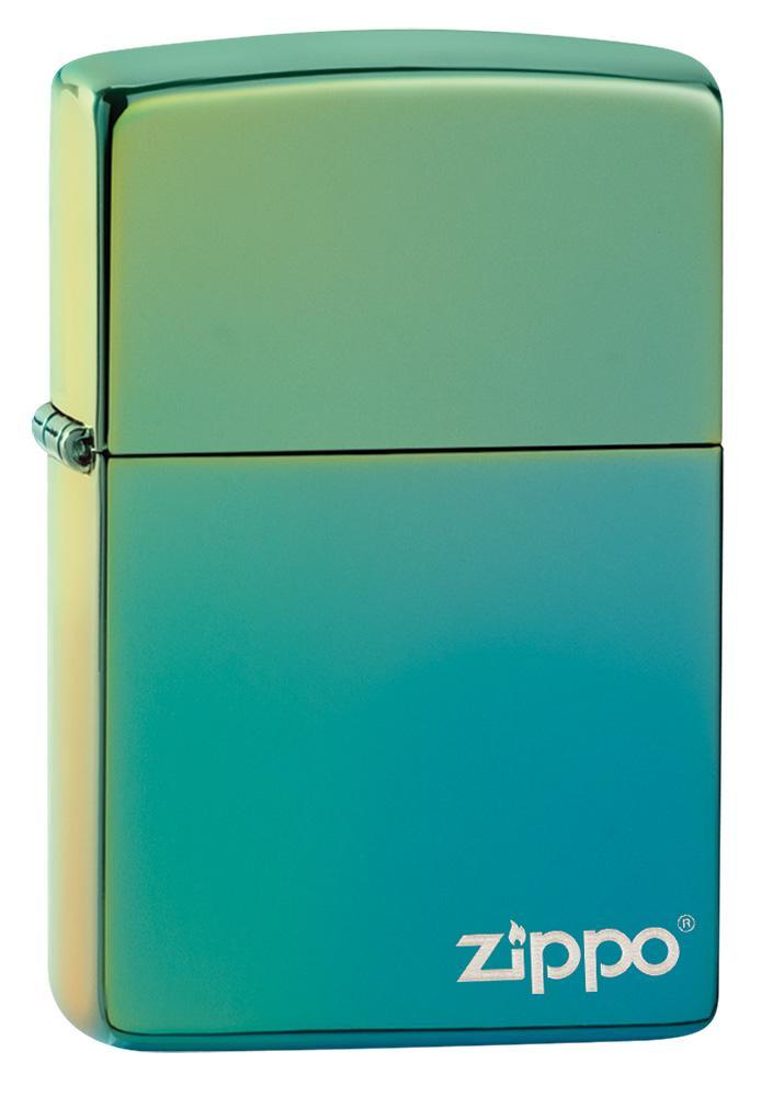 Zippo Classic Logo High Polish Teal All Metal Construction Dimensions: 1.44" x 2.25" 14949 -Zippo - Survivor Hand Precision Knives & Outdoor Gear Store