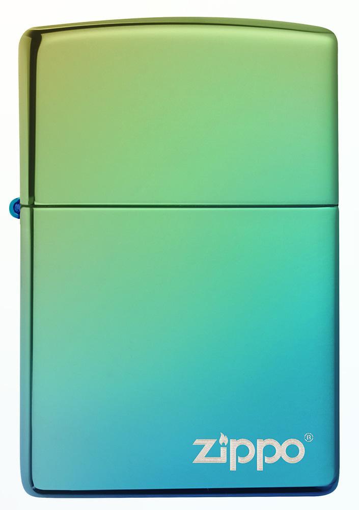 Zippo Classic Logo High Polish Teal All Metal Construction Dimensions: 1.44" x 2.25" 14949 -Zippo - Survivor Hand Precision Knives & Outdoor Gear Store