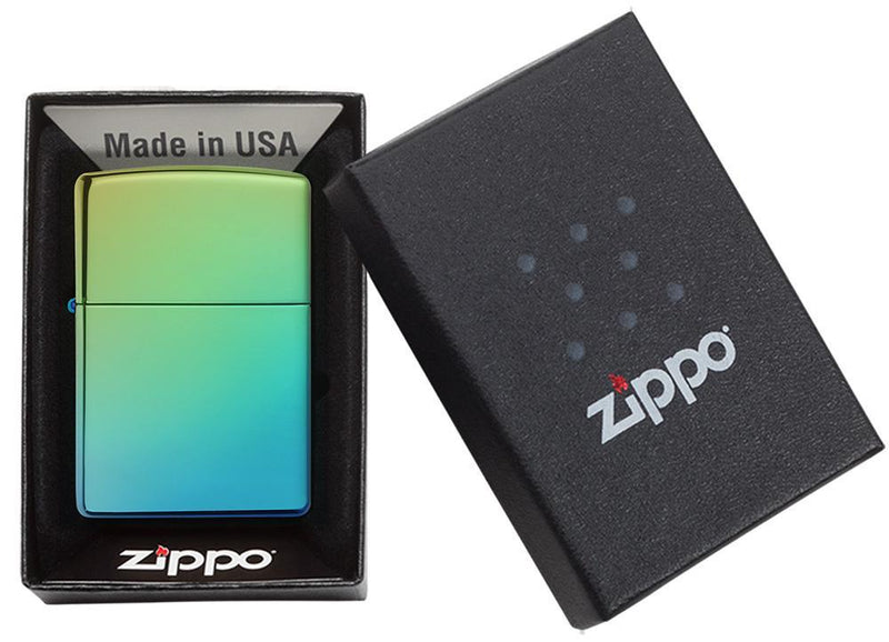 Zippo Classic High Polish Teal All Metal Construction Dimensions: 1.44" x 2.25" 14882 -Zippo - Survivor Hand Precision Knives & Outdoor Gear Store