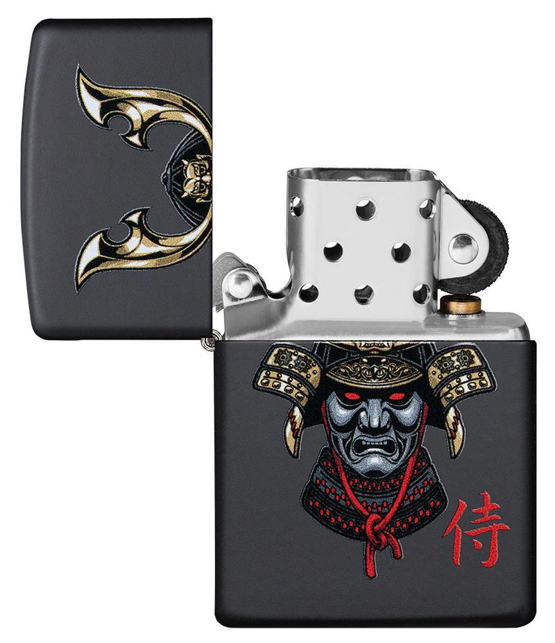Zippo Samurai Helmet Lighter Black Matte All Metal Construction Dimensions: 1.44" x 2.25" 16630 -Zippo - Survivor Hand Precision Knives & Outdoor Gear Store