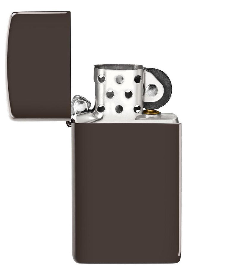 Zippo Slim Brown Lighter All Metal Construction Dimensions: 1.25" x 2.25" 16761 -Zippo - Survivor Hand Precision Knives & Outdoor Gear Store