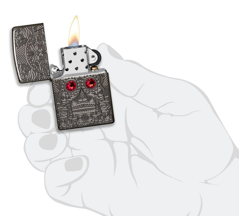 Zippo Lighter Crystal Skull Windproof Refillable Metal Construction MADE IN USA 17234 -Zippo - Survivor Hand Precision Knives & Outdoor Gear Store