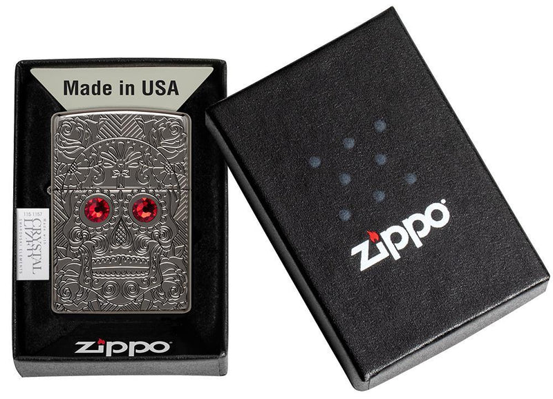 Zippo Lighter Crystal Skull Windproof Refillable Metal Construction MADE IN USA 17234 -Zippo - Survivor Hand Precision Knives & Outdoor Gear Store