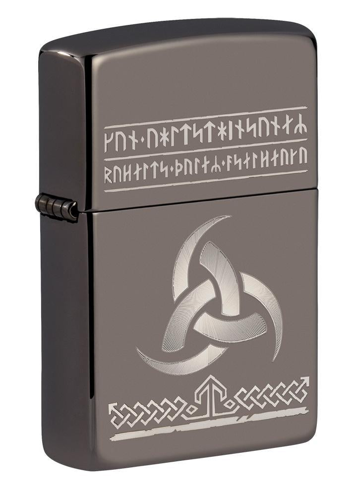 Zippo Odin Design Lighter Black Ice All Metal Construction Dimensions: 1.44" x 2.25" 17235 -Zippo - Survivor Hand Precision Knives & Outdoor Gear Store