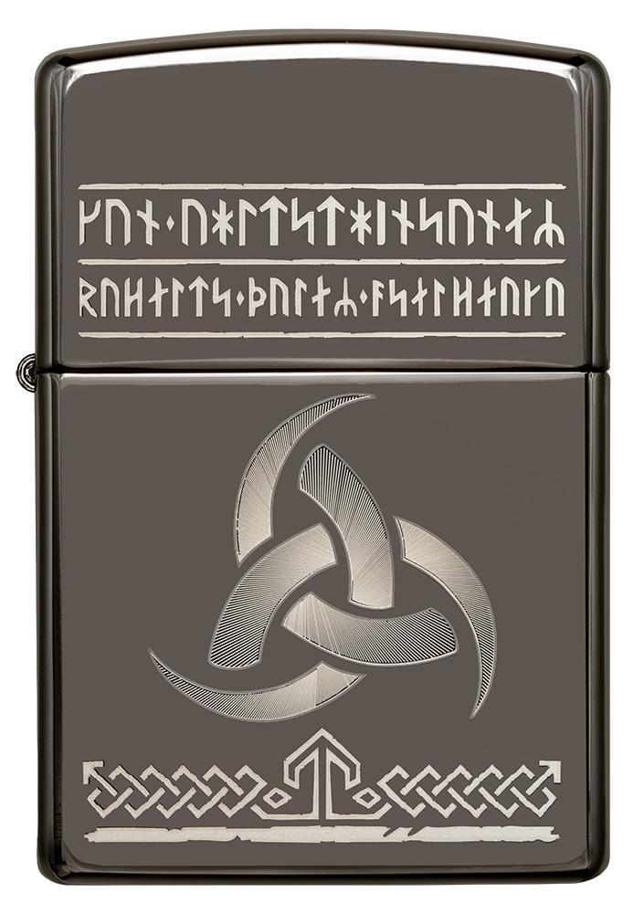 Zippo Odin Design Lighter Black Ice All Metal Construction Dimensions: 1.44" x 2.25" 17235 -Zippo - Survivor Hand Precision Knives & Outdoor Gear Store