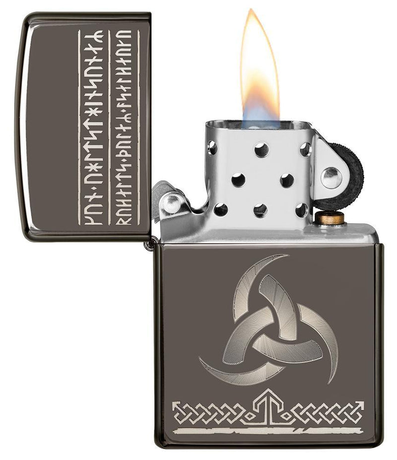 Zippo Odin Design Lighter Black Ice All Metal Construction Dimensions: 1.44" x 2.25" 17235 -Zippo - Survivor Hand Precision Knives & Outdoor Gear Store